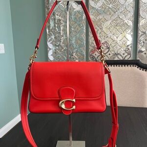 NWOT Coach Orange/Red Soft Tabby Bag